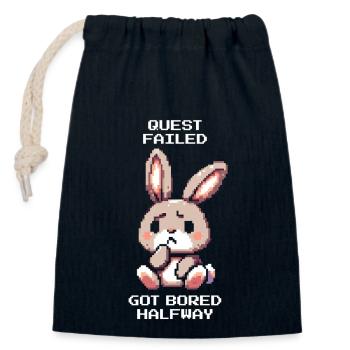 Task aborted | ADHD Boredom Debuff - Closable cotton gift bag (14x20cm) - navy - Front