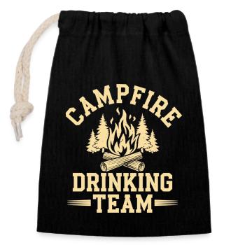 Campfire Drinking Team - Campfire Saufgemeinschaft - Closable cotton gift bag (14x20cm) - black - Front