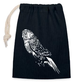 Parakeet Floral Pattern - Closable cotton gift bag (14x20cm) - navy - Front