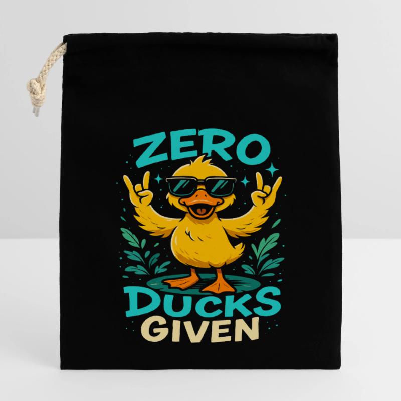 Zero Ducks Given Duck Thème Fun Sac cadeau en coton avec cordon (14 x 20 cm)
