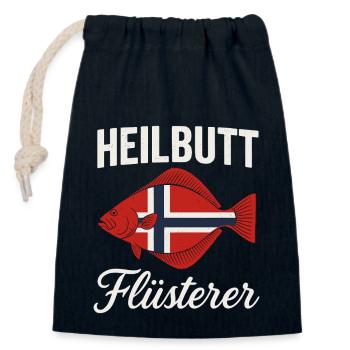 Heilbutt Flüsterer Norwegen Flagge - Verschließbarer Geschenkbeutel aus Baumwolle (14x20cm) - Navy - Vorne