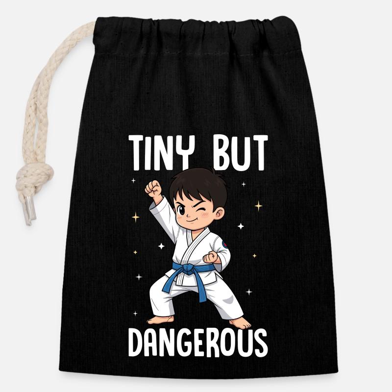 Tiny Hapkido - Verschließbarer Geschenkbeutel aus Baumwolle (14x20cm) - Schwarz