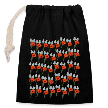 Coquelicots de Californie Fleurs sauvages Coquelicots - Sac cadeau en coton avec cordon (14 x 20 cm) - noir - Devant