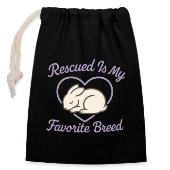 Bunny Mom Rabbit Rescue Adopt, Buy - Closable cotton gift bag (14x20cm) - black - Front