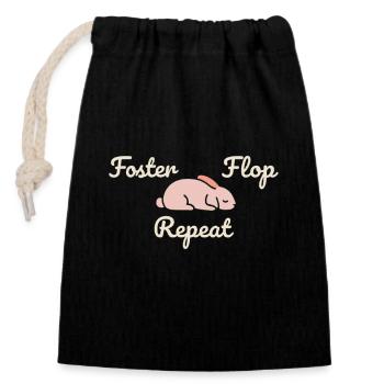 Bunny Mom Rabbit Rescue Adopt, Buy - Closable cotton gift bag (14x20cm) - black - Front
