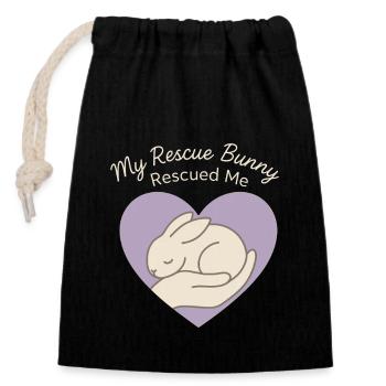 Bunny Mom Rabbit Rescue Adopt, Buy - Closable cotton gift bag (14x20cm) - black - Front