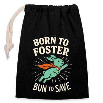Bunny Mom Rabbit Rescue Adopt, Buy - Closable cotton gift bag (14x20cm) - black - Front