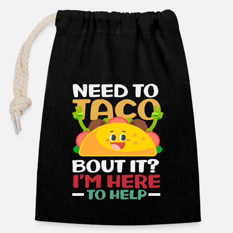 School Counselor Taco Bout It Help - Closable cotton gift bag (14x20cm) - black