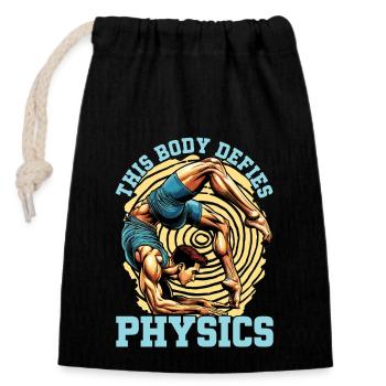 Acro Danse Ce corps défie la physique Gymnastique - Sac cadeau en coton avec cordon (14 x 20 cm) - noir - Devant