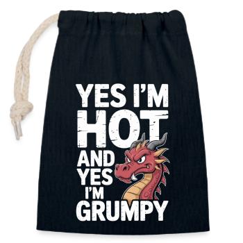 Dragon Grummel avec le feu en vue - Sac cadeau en coton avec cordon (14 x 20 cm) - bleu marine - Devant