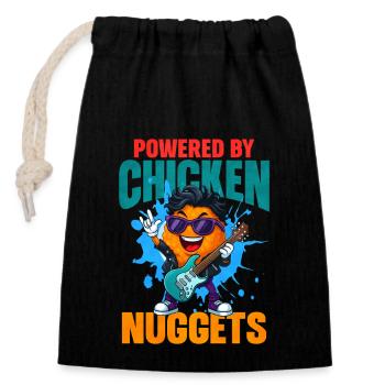 Chicken Nugget - Verschließbarer Geschenkbeutel aus Baumwolle (14x20cm) - Schwarz - Vorne