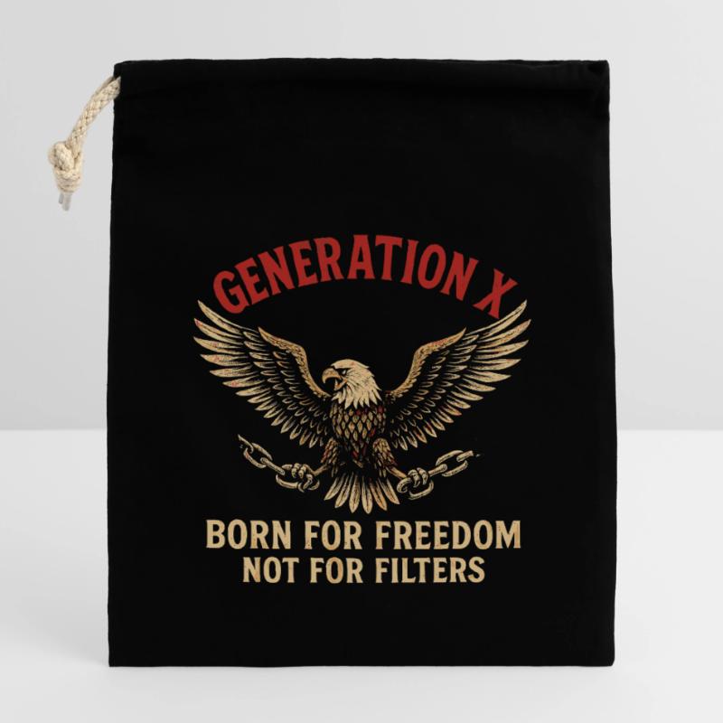 Generation X Freedom Eagle Statement Closable cotton gift bag (14x20cm)