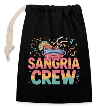 Sangria Crew Malle Gruppen Party Mallorca 2025 - Verschließbarer Geschenkbeutel aus Baumwolle (14x20cm) - Schwarz - Vorne