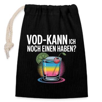 Witzig Mallorca Malle Urlaub Lustiger Vodka Spruch - Verschließbarer Geschenkbeutel aus Baumwolle (14x20cm) - Schwarz - Vorne