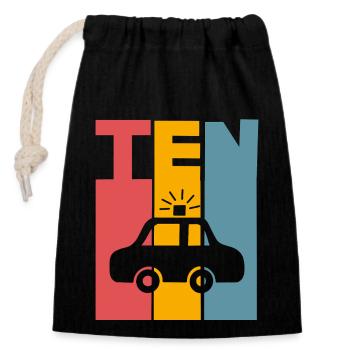 10th Birthday Police - Closable cotton gift bag (14x20cm) - black - Front