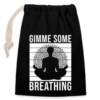 Pilates Enthusiasts Gimme Some Breathing Pilates - Verschließbarer Geschenkbeutel aus Baumwolle (14x20cm) - Schwarz - Vorne