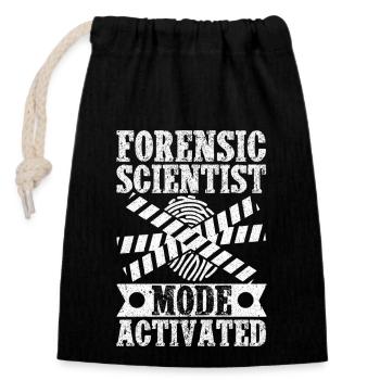 Mode analyste médico-légal Activé Squad Crime Lab - Sac cadeau en coton avec cordon (14 x 20 cm) - noir - Devant