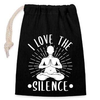 Pilates Enthusiasts I Love The Silence Pilates - Verschließbarer Geschenkbeutel aus Baumwolle (14x20cm) - Schwarz - Vorne