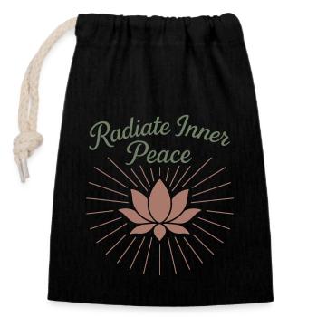 Boho Yoga Spirituelles Geschenk Für Yogis Achtsame - Verschließbarer Geschenkbeutel aus Baumwolle (14x20cm) - Schwarz - Vorne