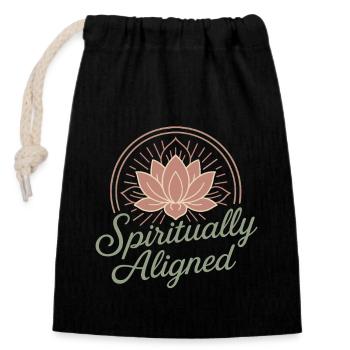 Boho Yoga Spirituelles Geschenk Für Yogis Achtsame - Verschließbarer Geschenkbeutel aus Baumwolle (14x20cm) - Schwarz - Vorne