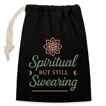 Boho Yoga Spirituelles Geschenk Für Yogis Achtsame - Verschließbarer Geschenkbeutel aus Baumwolle (14x20cm) - Schwarz - Vorne