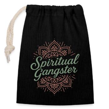 Boho Yoga Spirituelles Geschenk Für Yogis Achtsame - Verschließbarer Geschenkbeutel aus Baumwolle (14x20cm) - Schwarz - Vorne