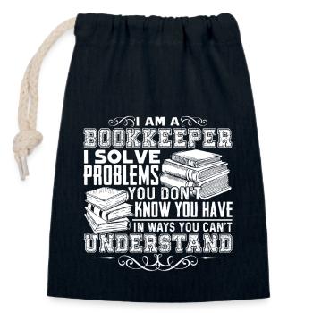 Bookkeeper Bookkeeper Solve Problems - Closable cotton gift bag (14x20cm) - navy - Front