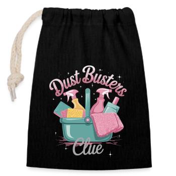 Dust Busters Club Reinigung und Spaß Design für - Verschließbarer Geschenkbeutel aus Baumwolle (14x20cm) - Schwarz - Vorne