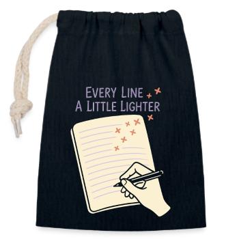 Dankbarkeitspraxis Journalliebhaber Emotional - Verschließbarer Geschenkbeutel aus Baumwolle (14x20cm) - Navy - Vorne