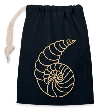 shell - Closable cotton gift bag (14x20cm) - navy - Front