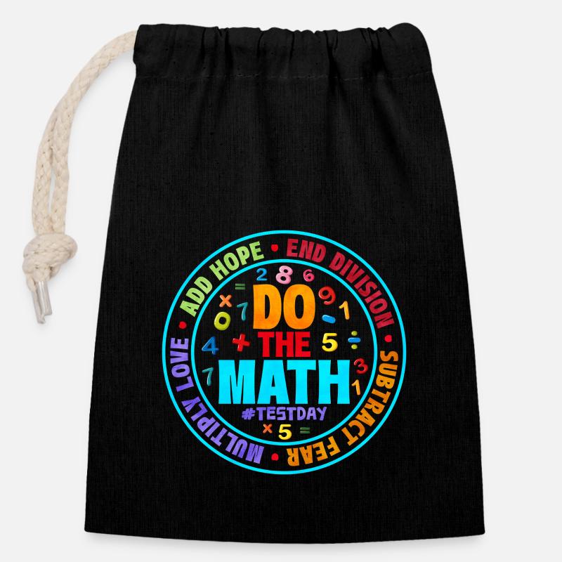 Mathématiques - Sac cadeau en coton avec cordon (14 x 20 cm) - noir