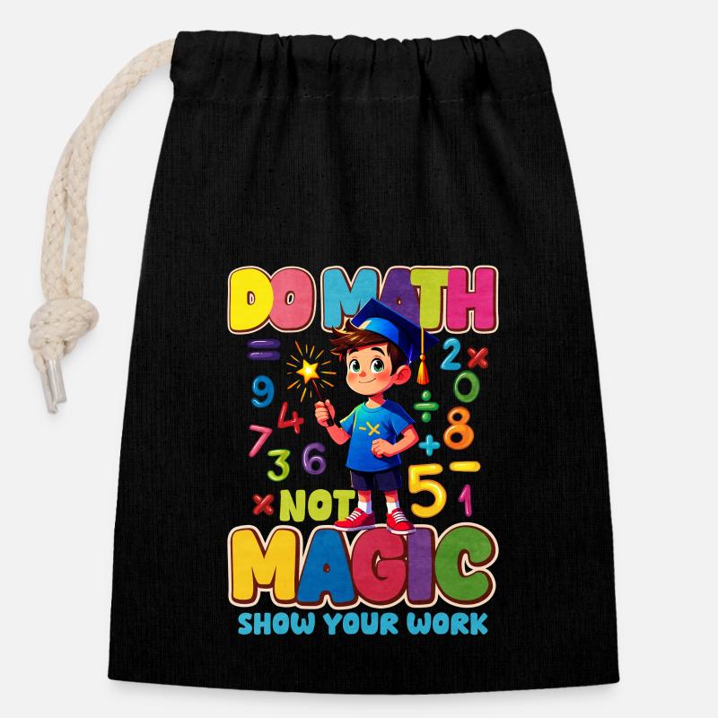 Mathématiques - Sac cadeau en coton avec cordon (14 x 20 cm) - noir