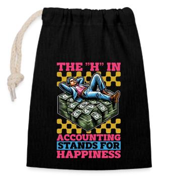 Accounting The H In Accounting Stands Spreadsheet - Closable cotton gift bag (14x20cm) - black - Front