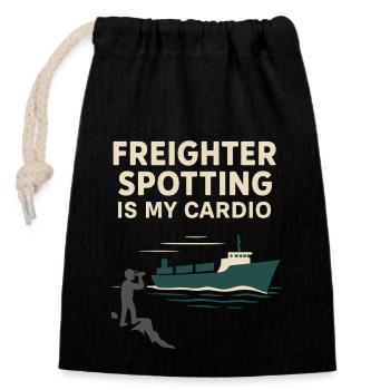 Ship vision device Container ship Cargo ship - Closable cotton gift bag (14x20cm) - black - Front