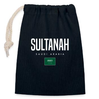 Sultanah Saudi-Arabien - Verschließbarer Geschenkbeutel aus Baumwolle (14x20cm) - Navy - Vorne