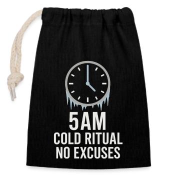 Cold showers Mental hardness Cold exposure - Closable cotton gift bag (14x20cm) - black - Front