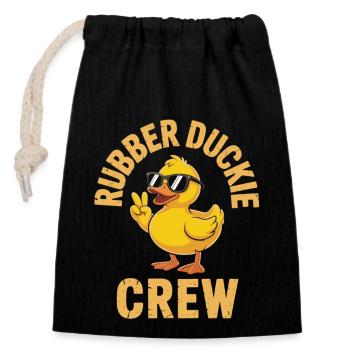 Équipage de canard en caoutchouc cool - Sac cadeau en coton avec cordon (14 x 20 cm) - noir - Devant
