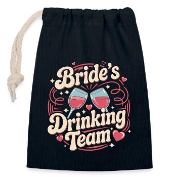 Bride’s Drinking Team JGA T-Shirt für Frauen - Verschließbarer Geschenkbeutel aus Baumwolle (14x20cm) - Navy - Vorne