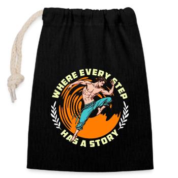 Dance Teacher Where Every Step Has Choreography - Closable cotton gift bag (14x20cm) - black - Front