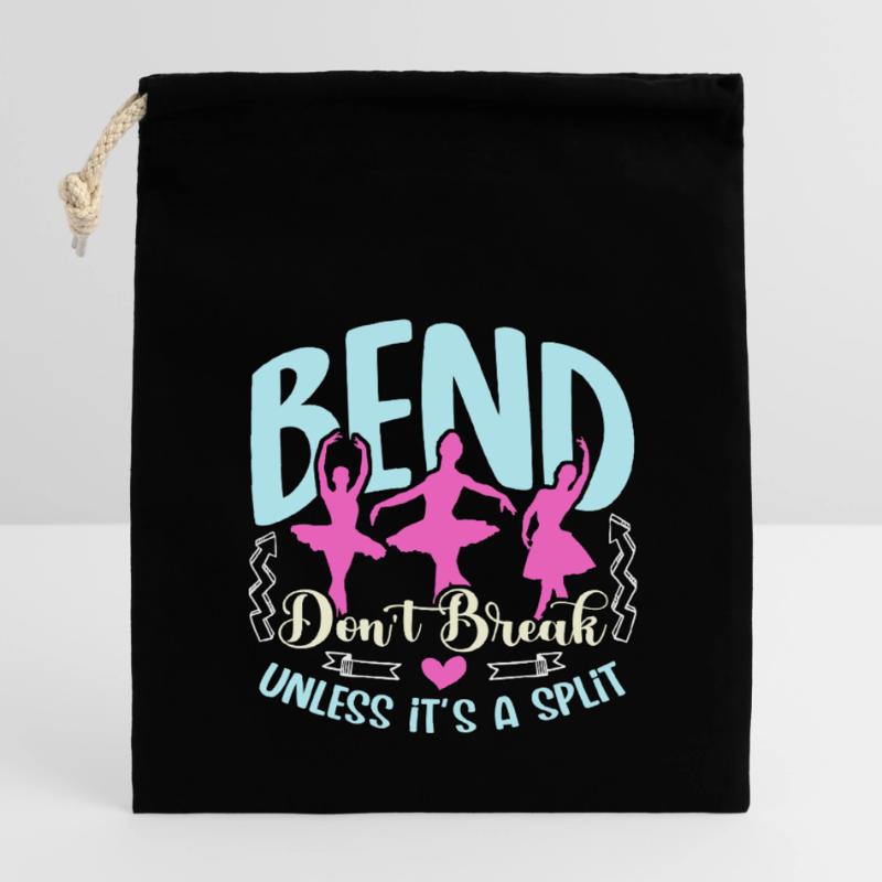 Professeur de danse Bend Don’t Break Unless It Be Dancing Sac cadeau en coton avec cordon (14 x 20 cm)