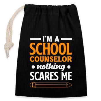 Je suis conseillère scolaire, rien ne me choque - Sac cadeau en coton avec cordon (14 x 20 cm) - noir - Devant