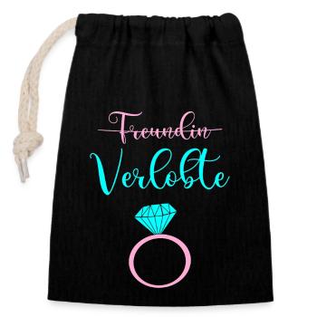 Petite amie barrée fiancée - Sac cadeau en coton avec cordon (14 x 20 cm) - noir - Devant