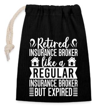 Insurance Agent Costume Regular But Expired - Verschließbarer Geschenkbeutel aus Baumwolle (14x20cm) - Schwarz - Vorne