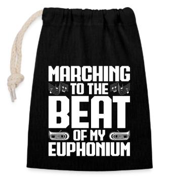 Baritone Player Marching The Beat Euphonium - Closable cotton gift bag (14x20cm) - black - Front