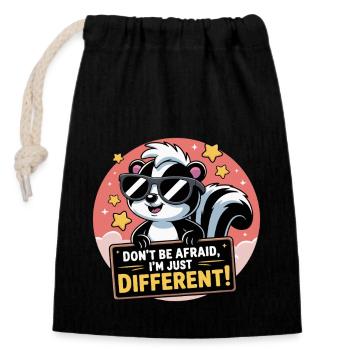 SKUNKS DON T BE AFRAID - Closable cotton gift bag (14x20cm) - black - Front