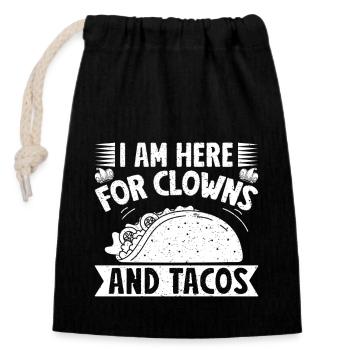 Circus Graphic Clowns & Tacos Gifts - Closable cotton gift bag (14x20cm) - black - Front