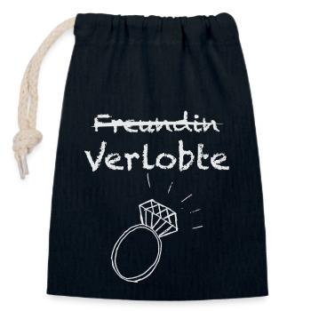 Petite amie barrée fiancée - Sac cadeau en coton avec cordon (14 x 20 cm) - bleu marine - Devant