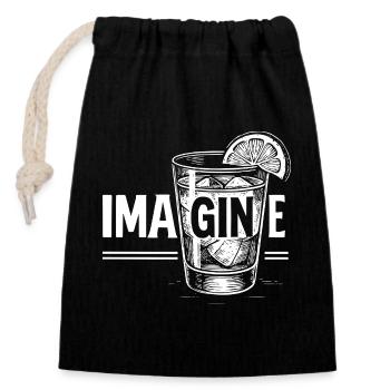 Imagine: Perfect gift idea! - Closable cotton gift bag (14x20cm) - black - Front