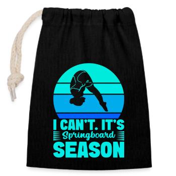 Diving diving board - Closable cotton gift bag (14x20cm) - black - Front