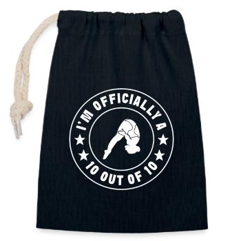 Diving diving board - Closable cotton gift bag (14x20cm) - navy - Front